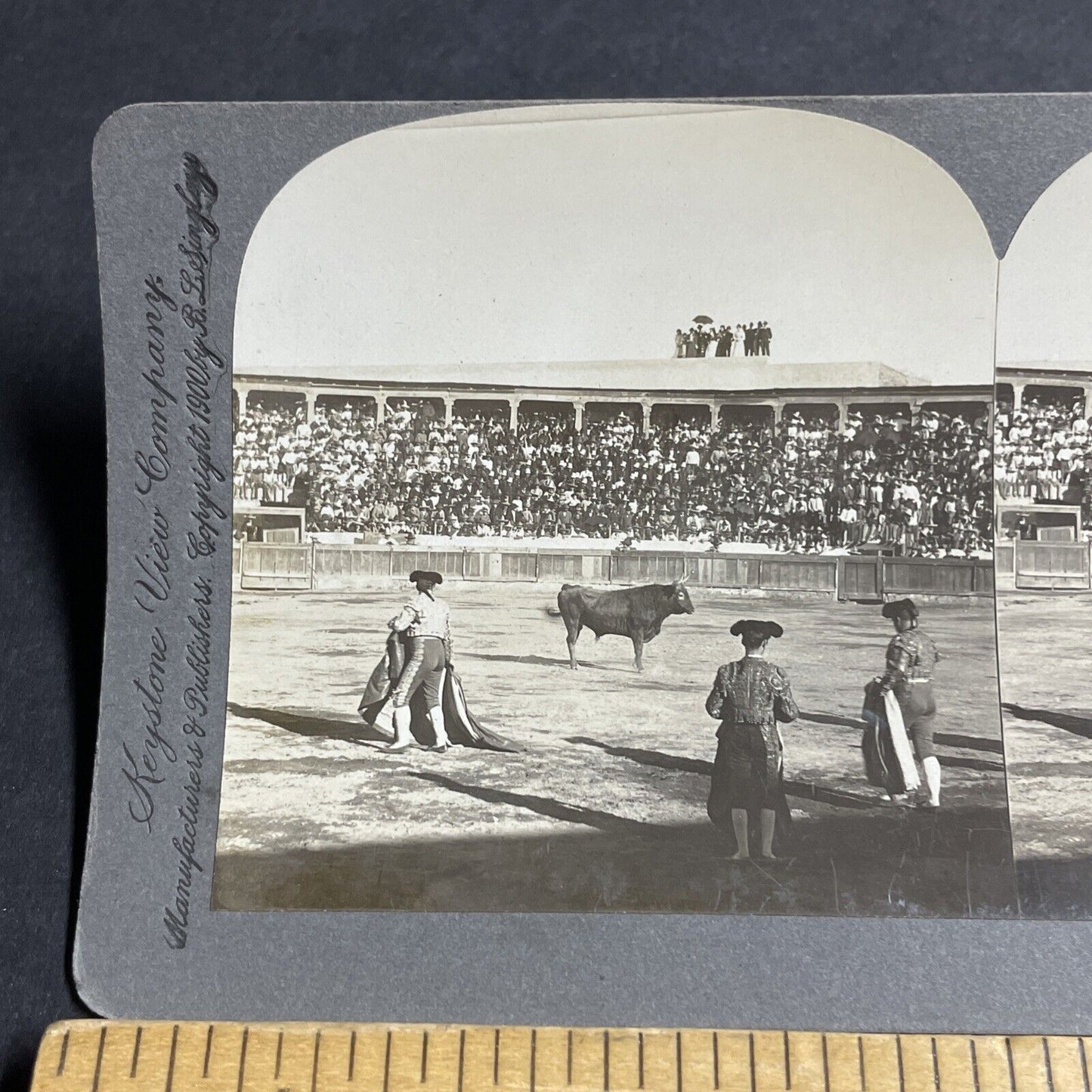 Antique 1900 Bullfighting Bullfighters Mexico Stereoview Photo Card P4439