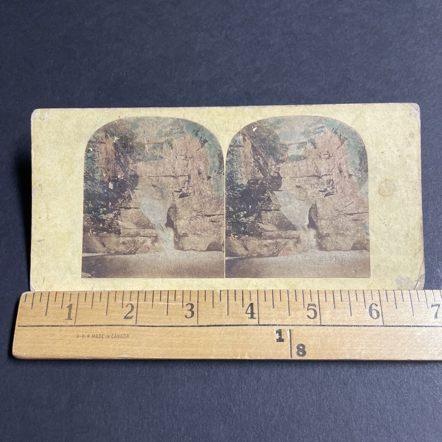 Antique 1850s Death At Bracklinn Bridge Couple Dies Stereoview Photo Card P4193