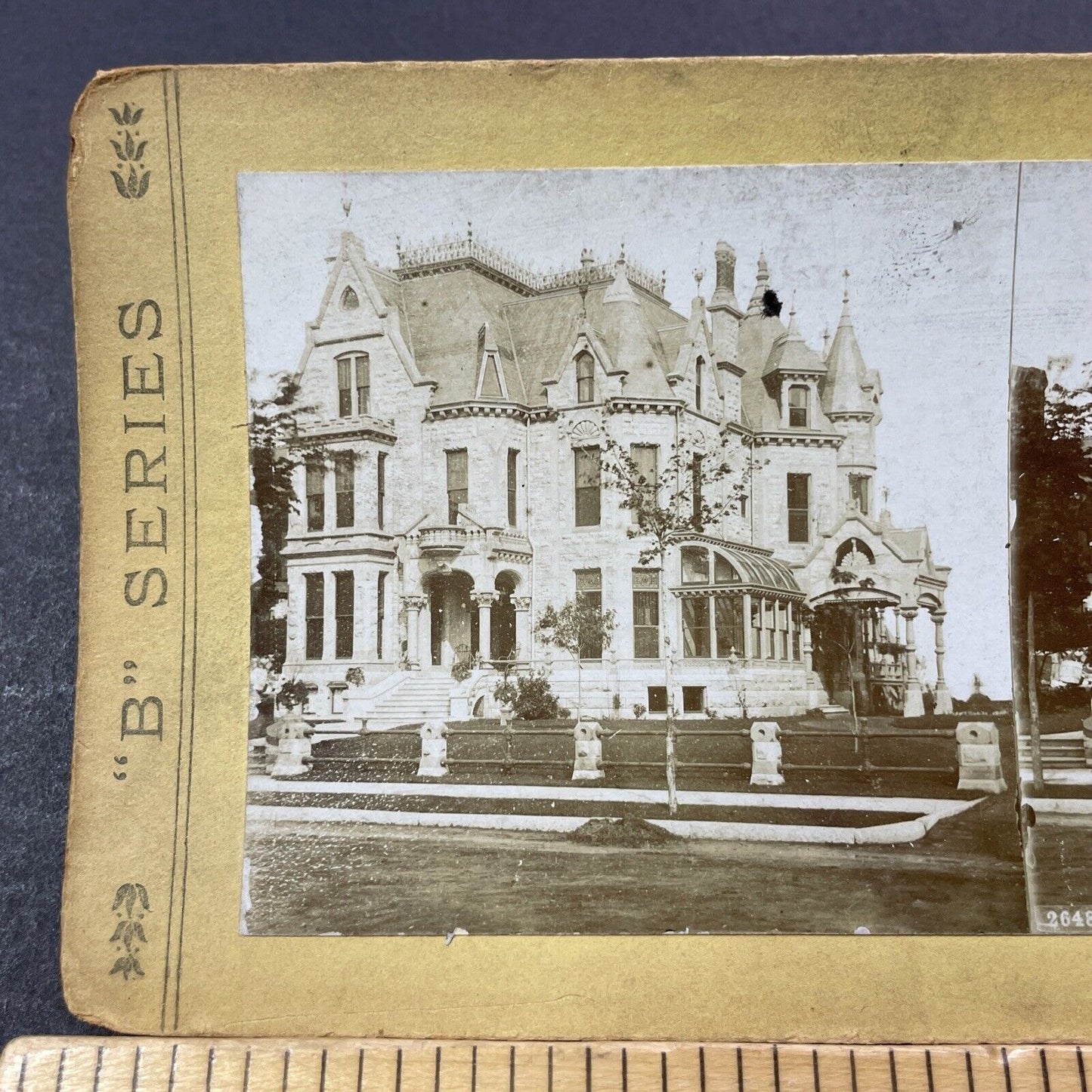 Antique 1870s Charles Ray Residence Milwaukee WI Stereoview Photo Card V3335