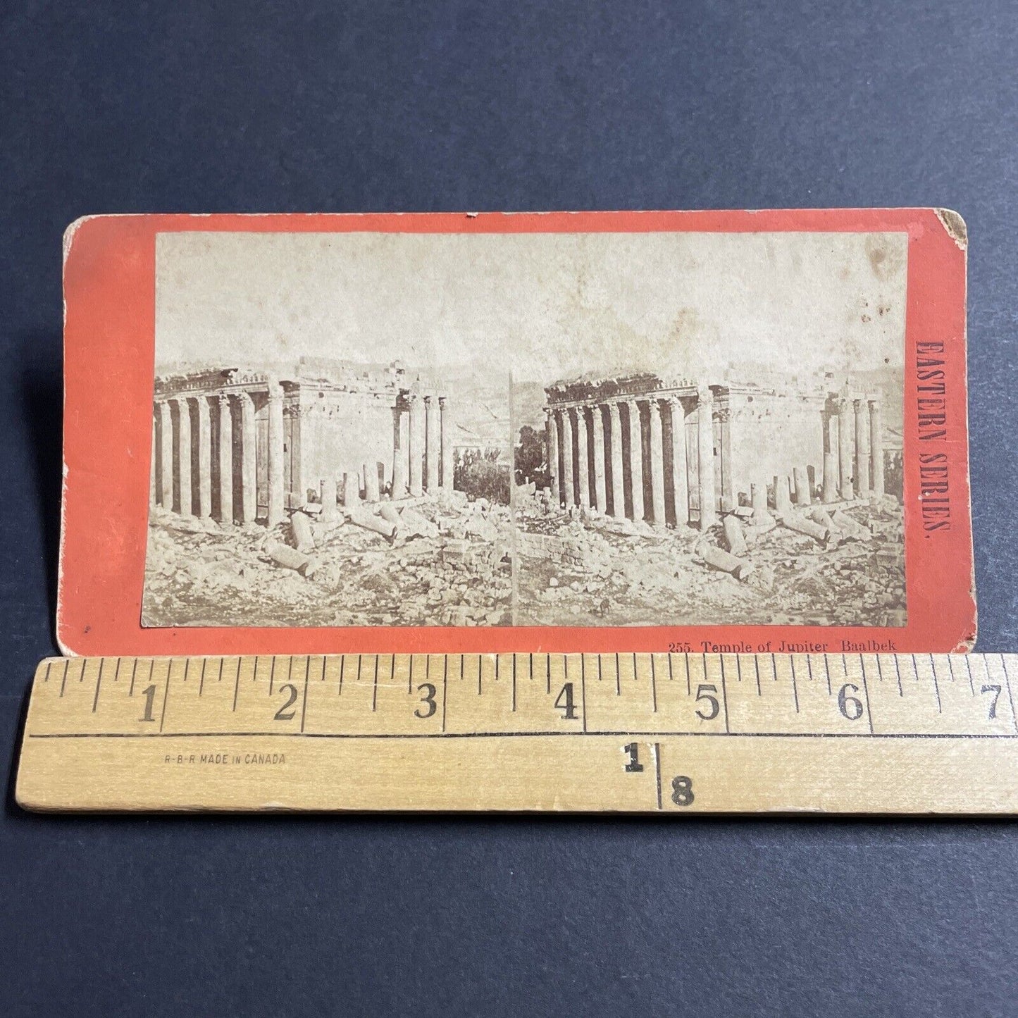 Antique 1860s Temple Of Jupiter Baalbek Lebanon Stereoview Photo Card P5561