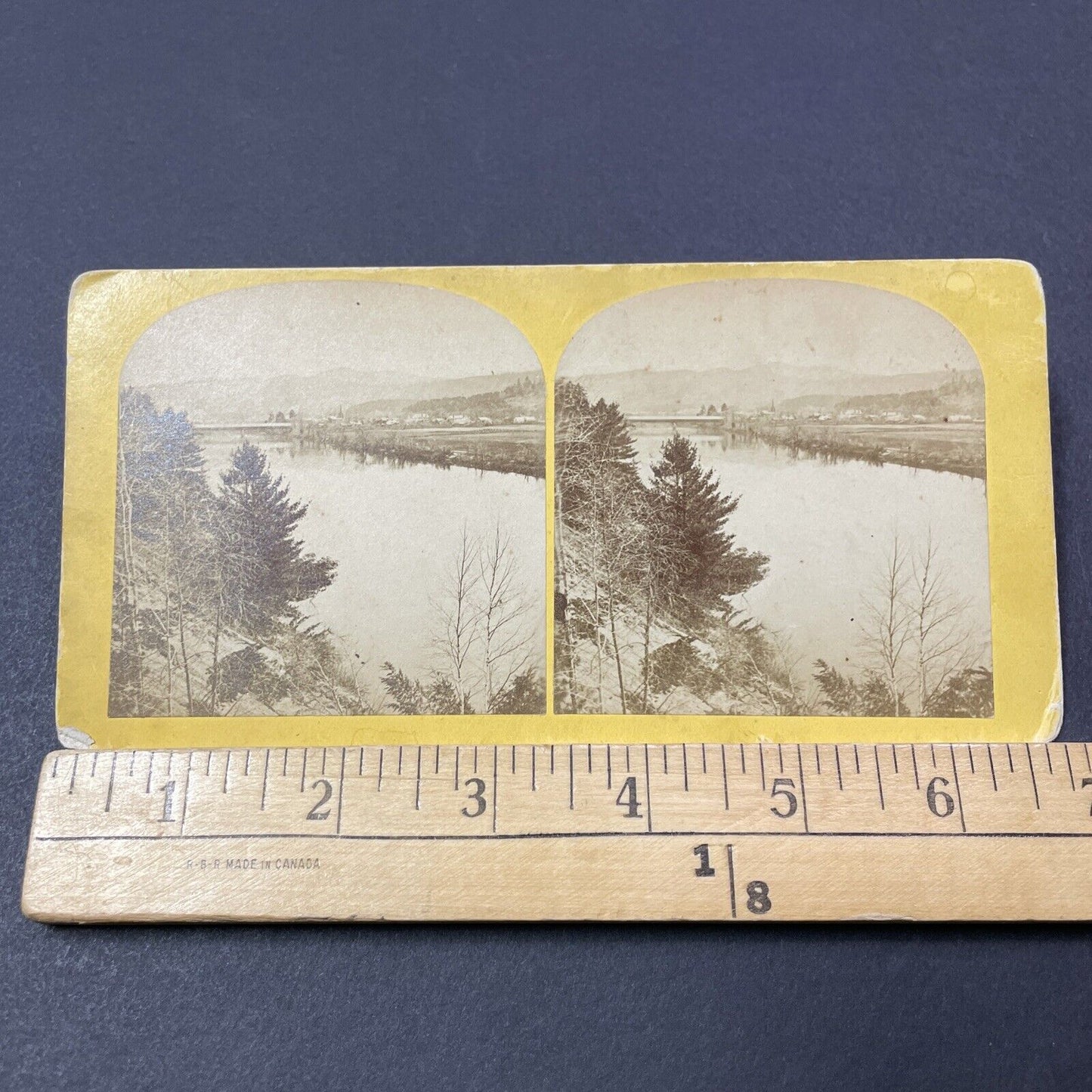 Antique 1870s Covered Bridge Warren New Hampshire Stereoview Photo Card V2134