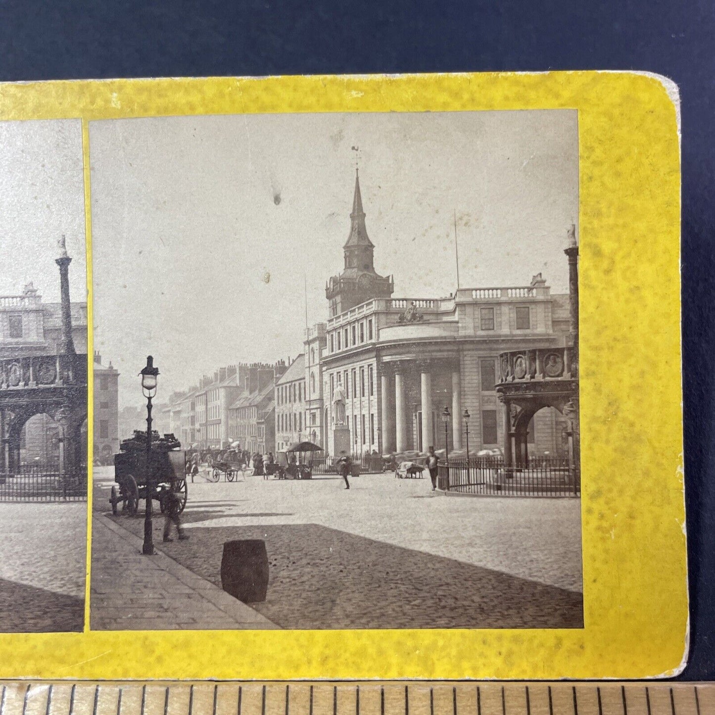 Antique 1870s Castle Street Aberdeen Scotland Stereoview Photo Card P2460-01