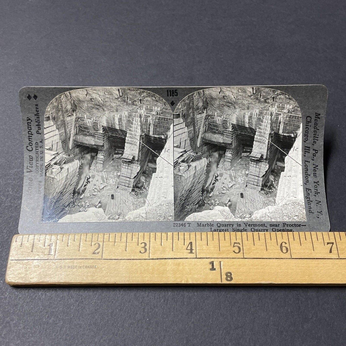 Antique 1910s Marble Quarry In Proctor Vermont Stereoview Photo Card V2631