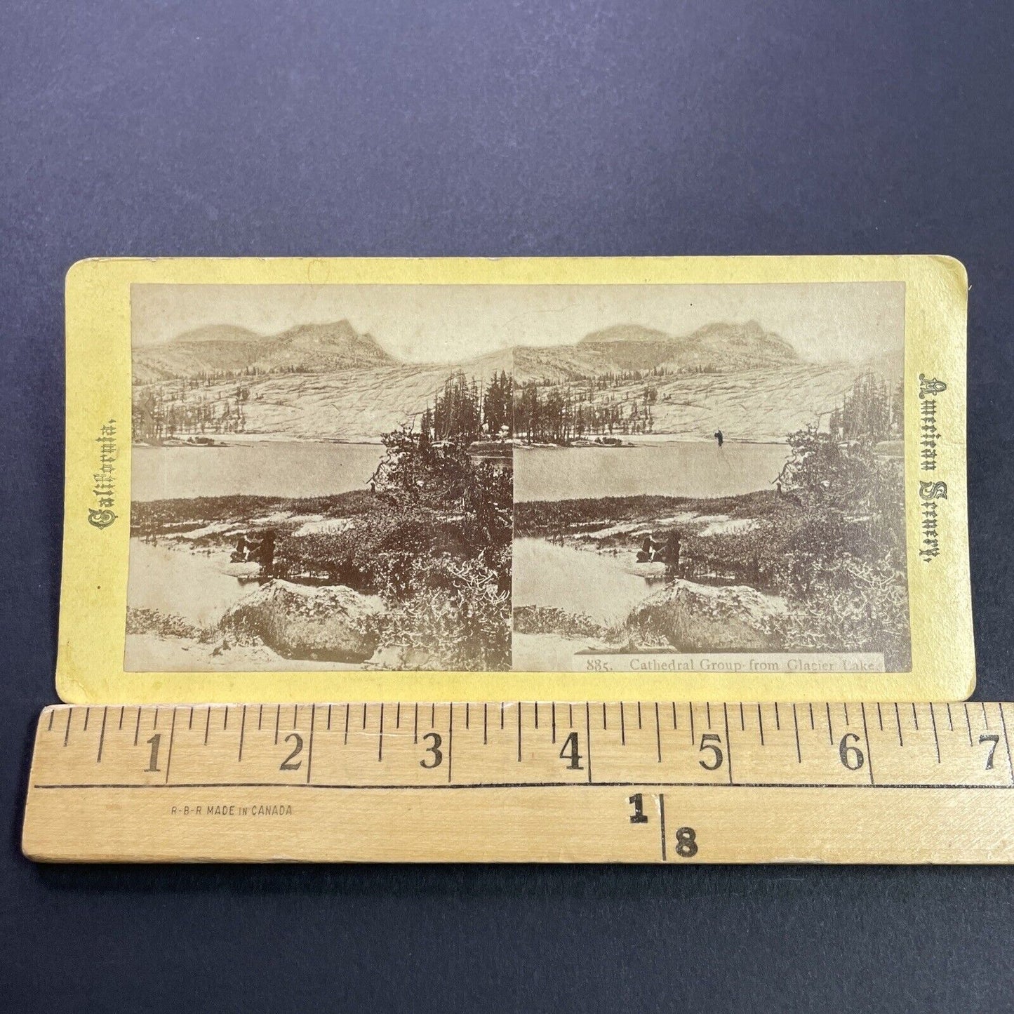 Antique 1870s Glacier Lake Yosemite California Stereoview Photo Card P3582