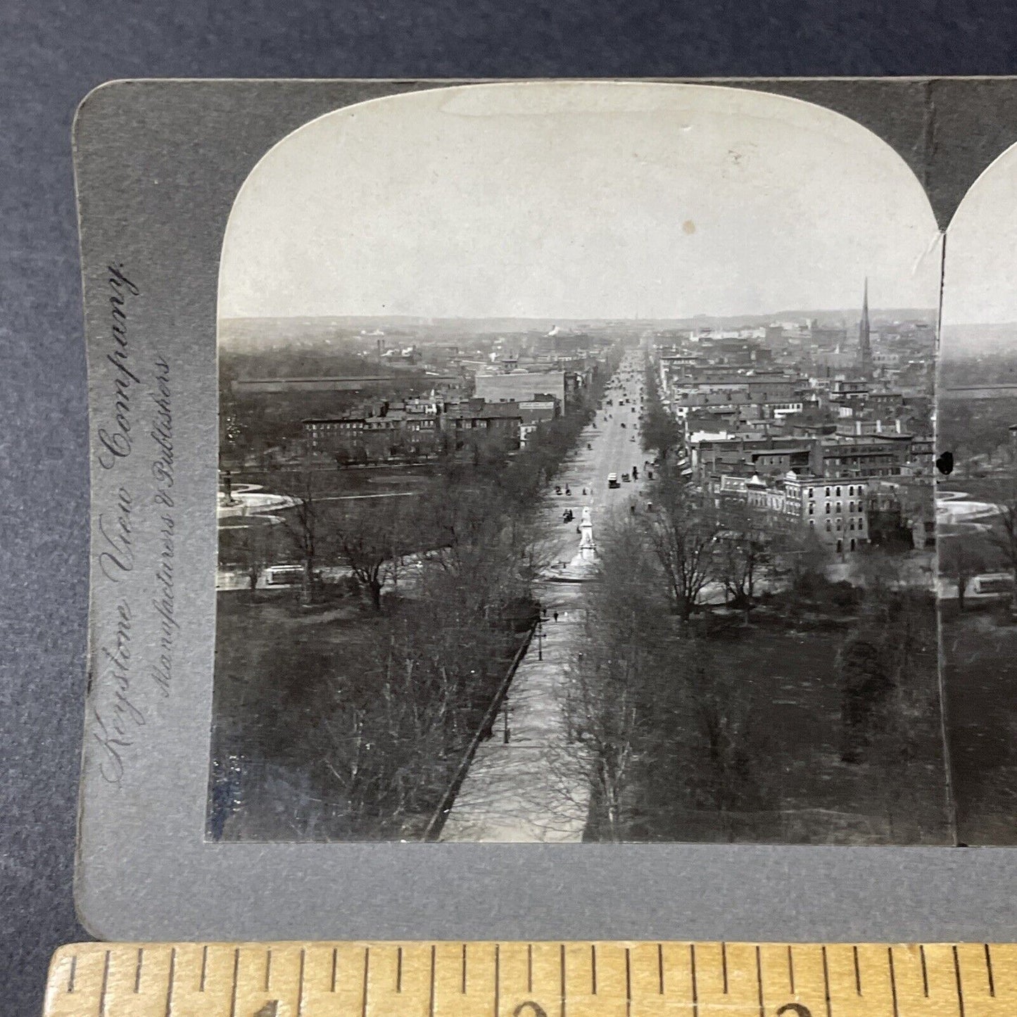 Antique 1898 Downtown Washington DC Stereoview Photo Card V2840