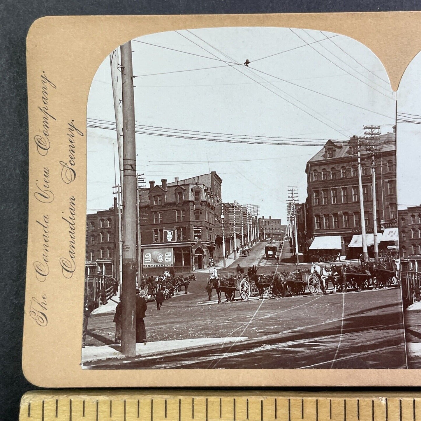 Dock Street Saint John New Brunswick Stereoview Canada Antique c1890s Y449