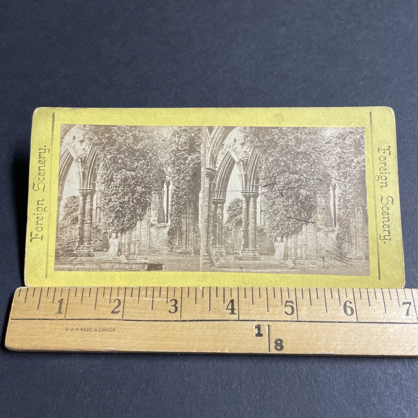 Antique 1870s Tinturn Abbey Monmouthshire England Stereoview Photo Card P4373
