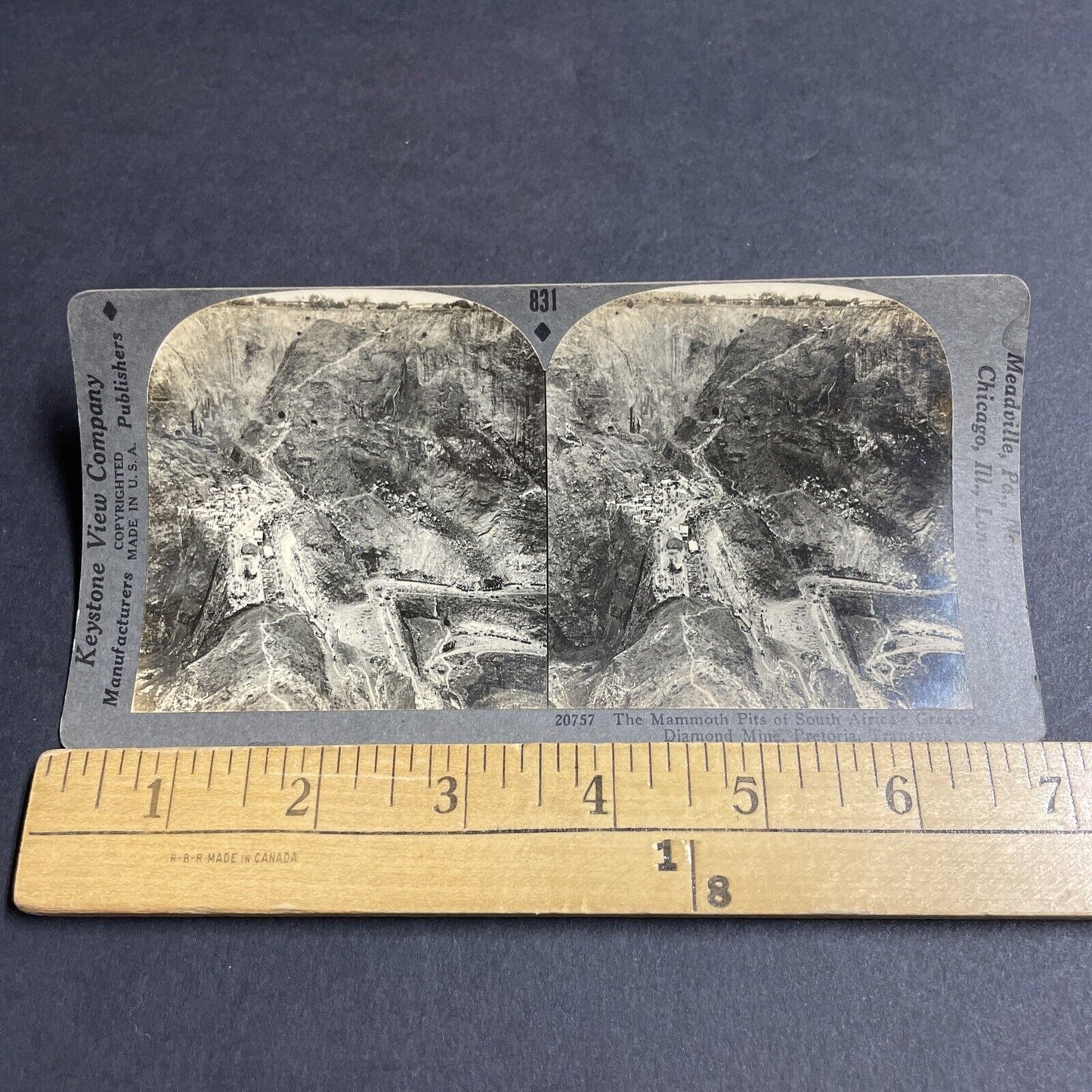 Antique 1920s Huge Diamond Mine Pretoria South Africa Stereoview Photo Card 4916