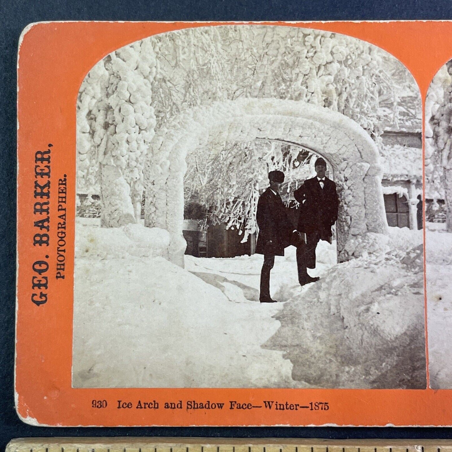 George Barker Self-Portrait Niagara Falls New York Stereoview c1875 Y1735