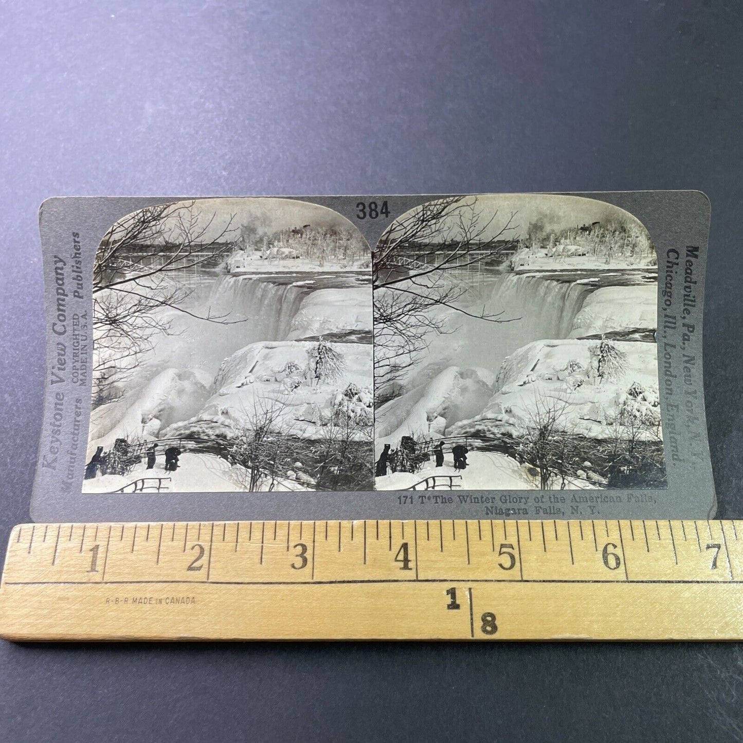 Antique 1910s Great Blizzard Of 1899 Niagara Falls Stereoview Photo Card P3284