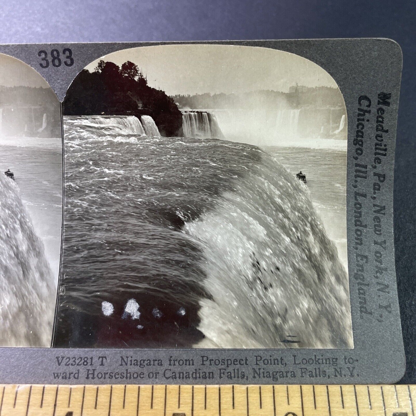 Antique 1920s Top Of Niagara Falls US Side Stereoview Photo Card P3283