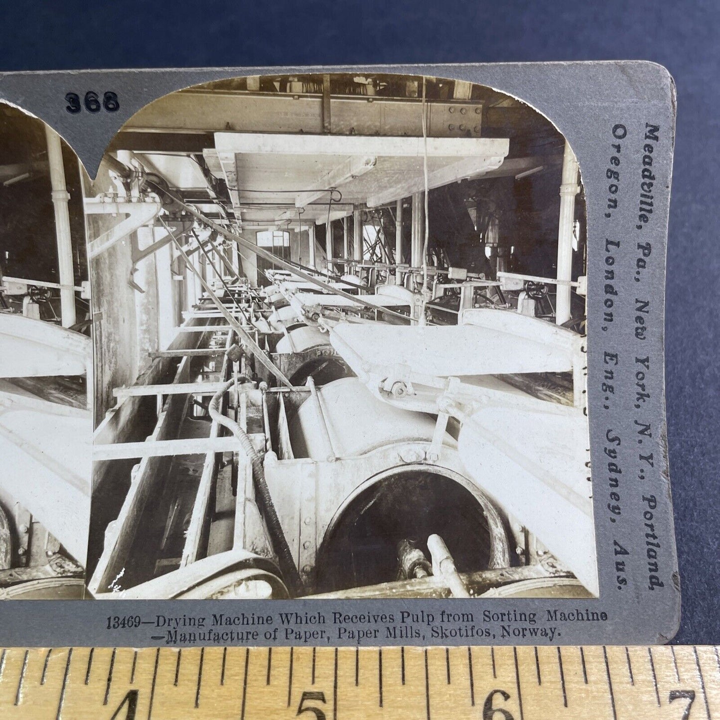 Antique 1906 Lofthus Pulp Paper Mill Norway Stereoview Photo Card P2186