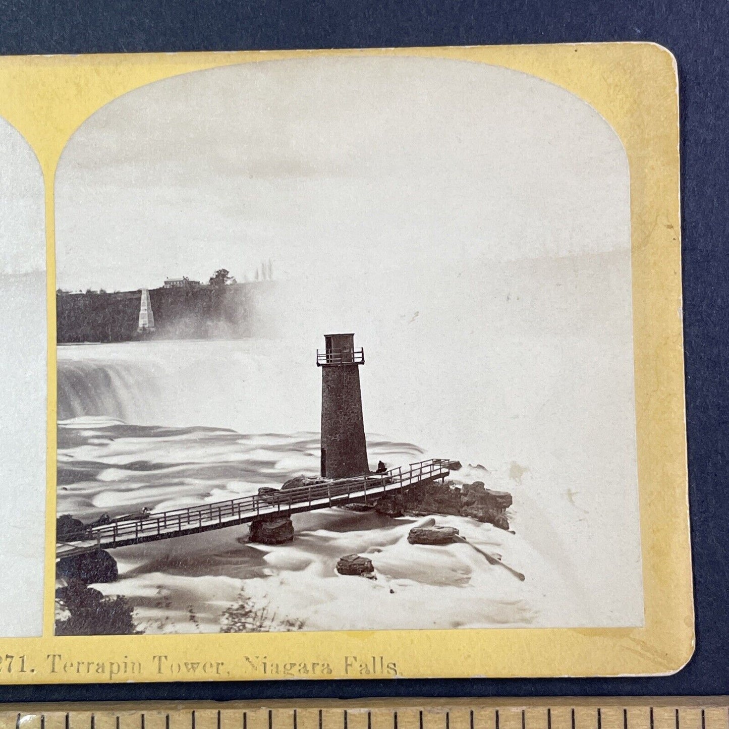 Terrapin Tower Niagara Falls New York Stereoview Antique c1870s Y1877