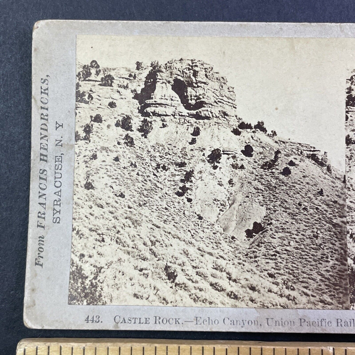 UPRR Echo Canyon Utah Stereoview Francis Hendricks Antique c1870s Y037