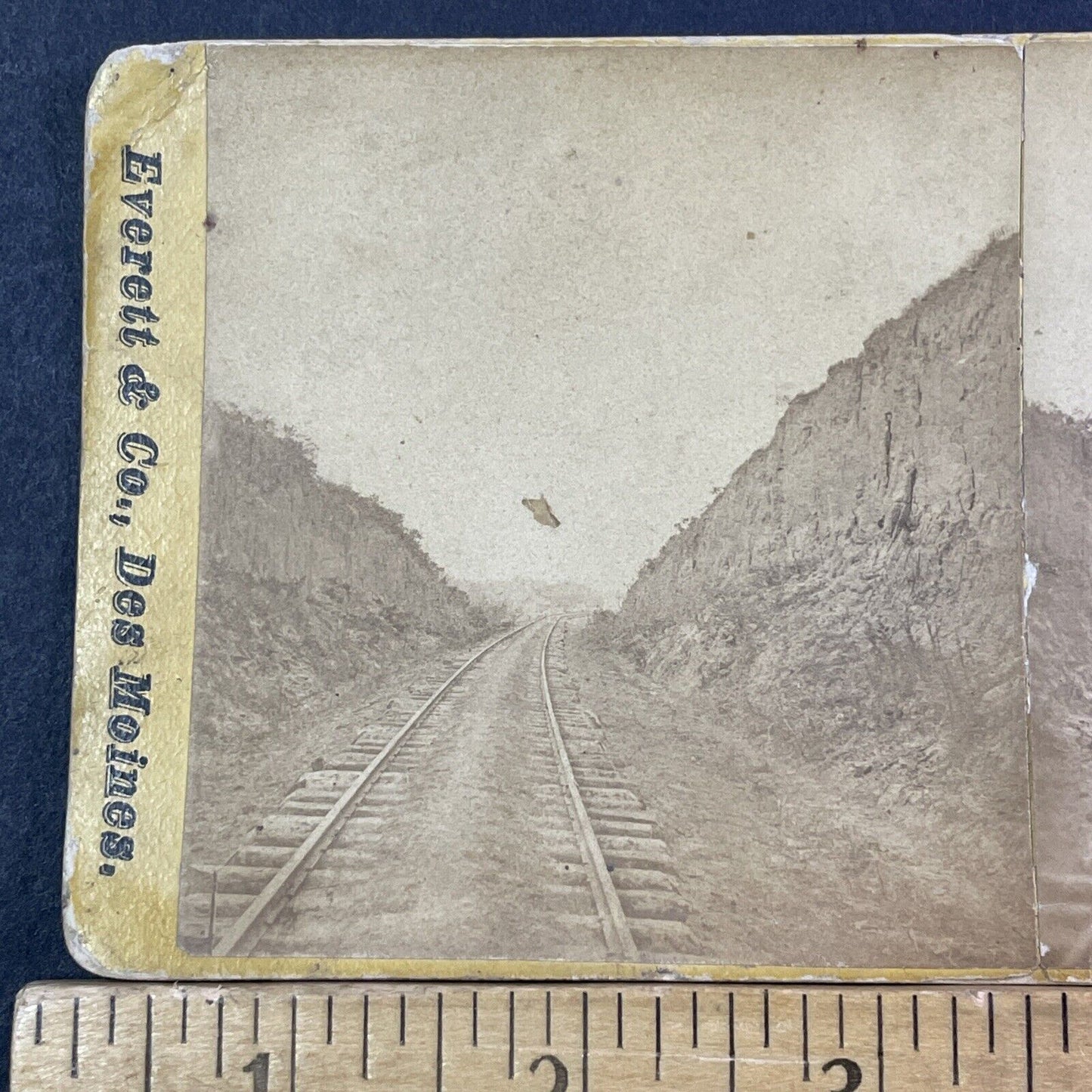 Railroad Near Council Bluffs Iowa Stereoview Omaha NE Antique c1870 X2559