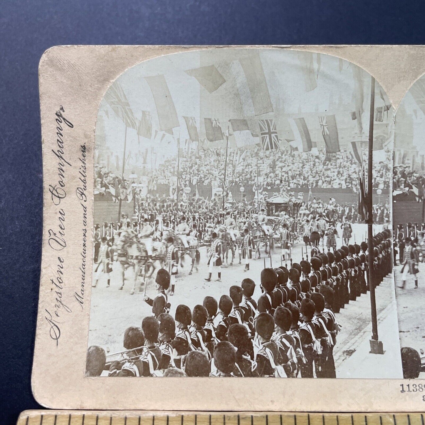 Antique 1902 Coronation Of King Edward VII England Stereoview Photo Card P3891