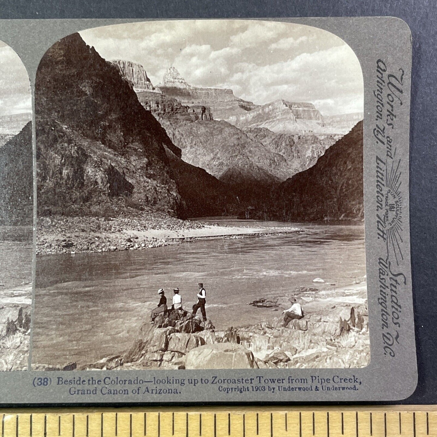 Pipe Creek Grand Canyon Arizona Stereoview Colorado River Antique c1903 Y519