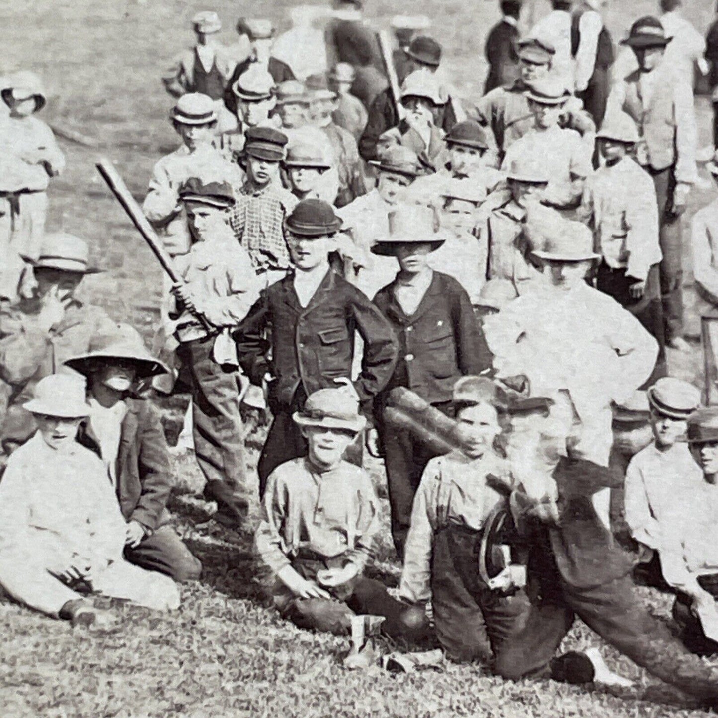 New York Knickerbockers? Central Park NY Stereoview Baseball Antique c1867 X4184