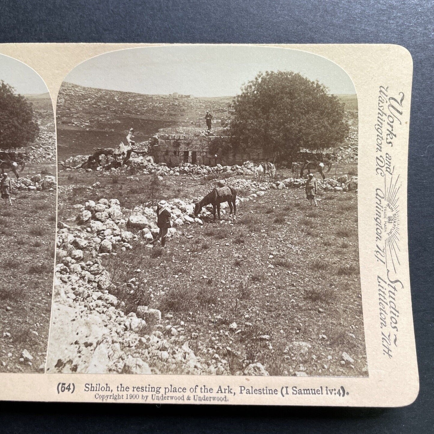 Antique 1900 Stone House In Shiloh Israel Palestine Stereoview Photo Card P1375