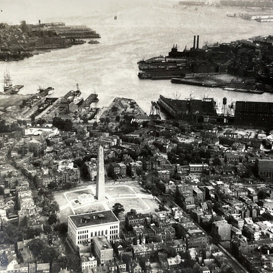 Antique 1920s Boston Massachusetts Aerial View Stereoview Photo Card V2633