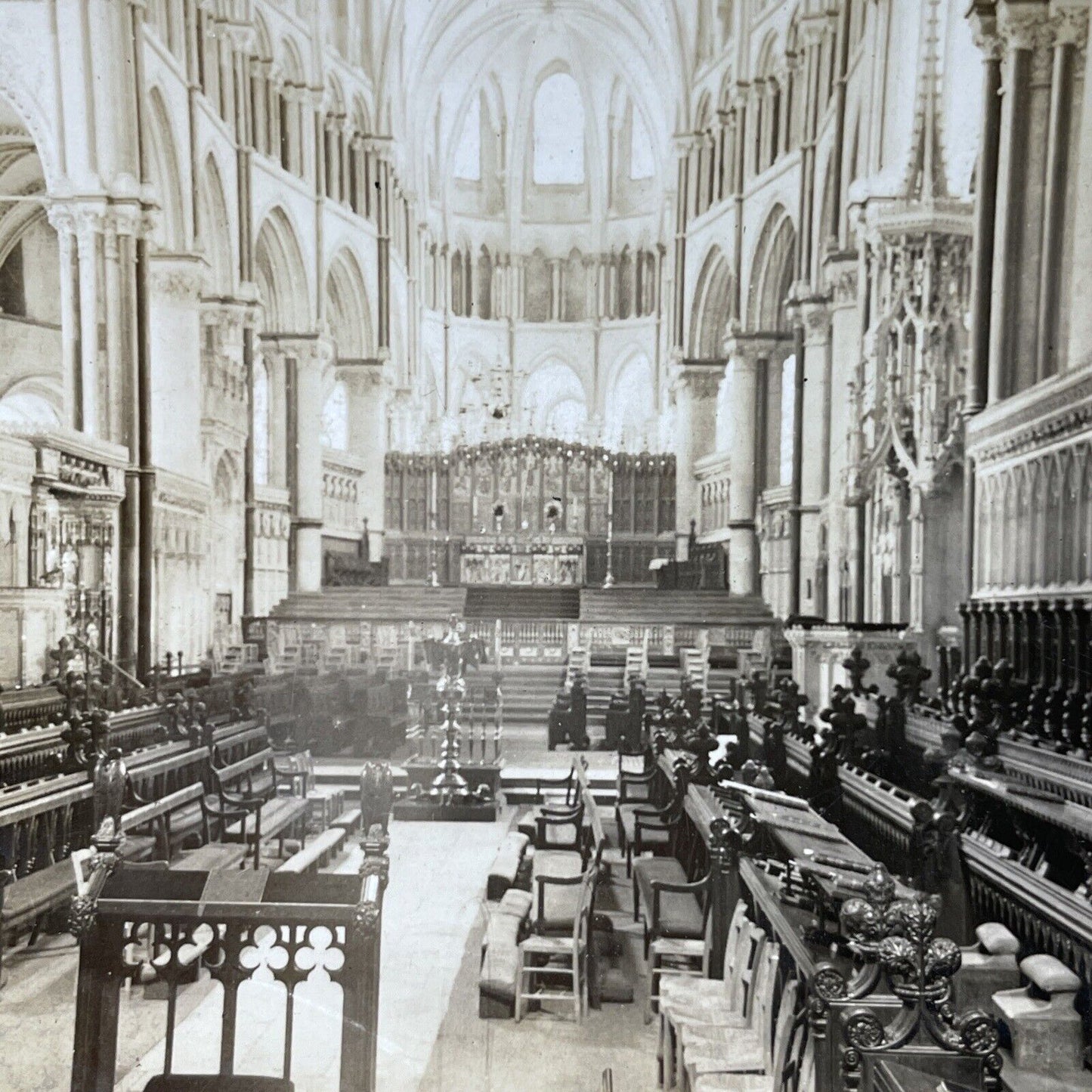 Antique 1910s The Cathedral Choir Canterbury England Stereoview Photo Card P3026