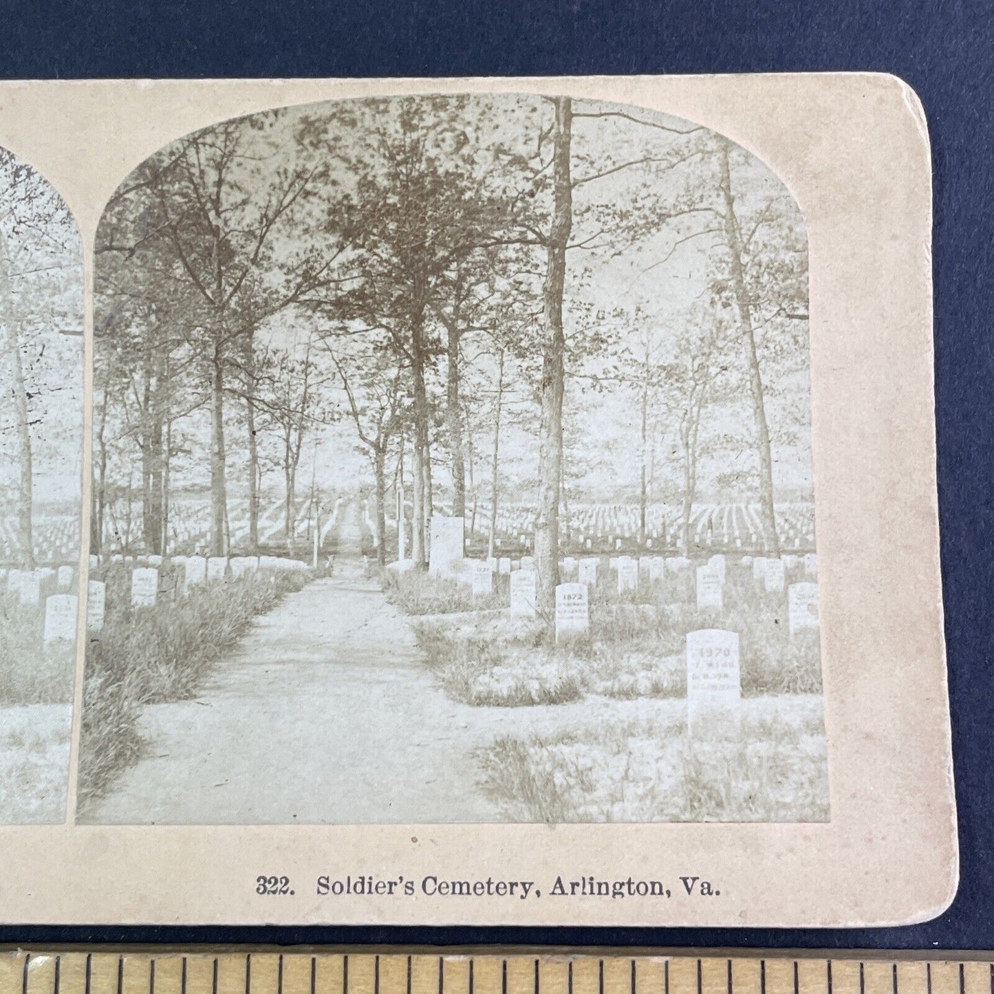 Civil War Graves Arlington Virginia Stereoview BW Kilburn Antique c1880 X4112