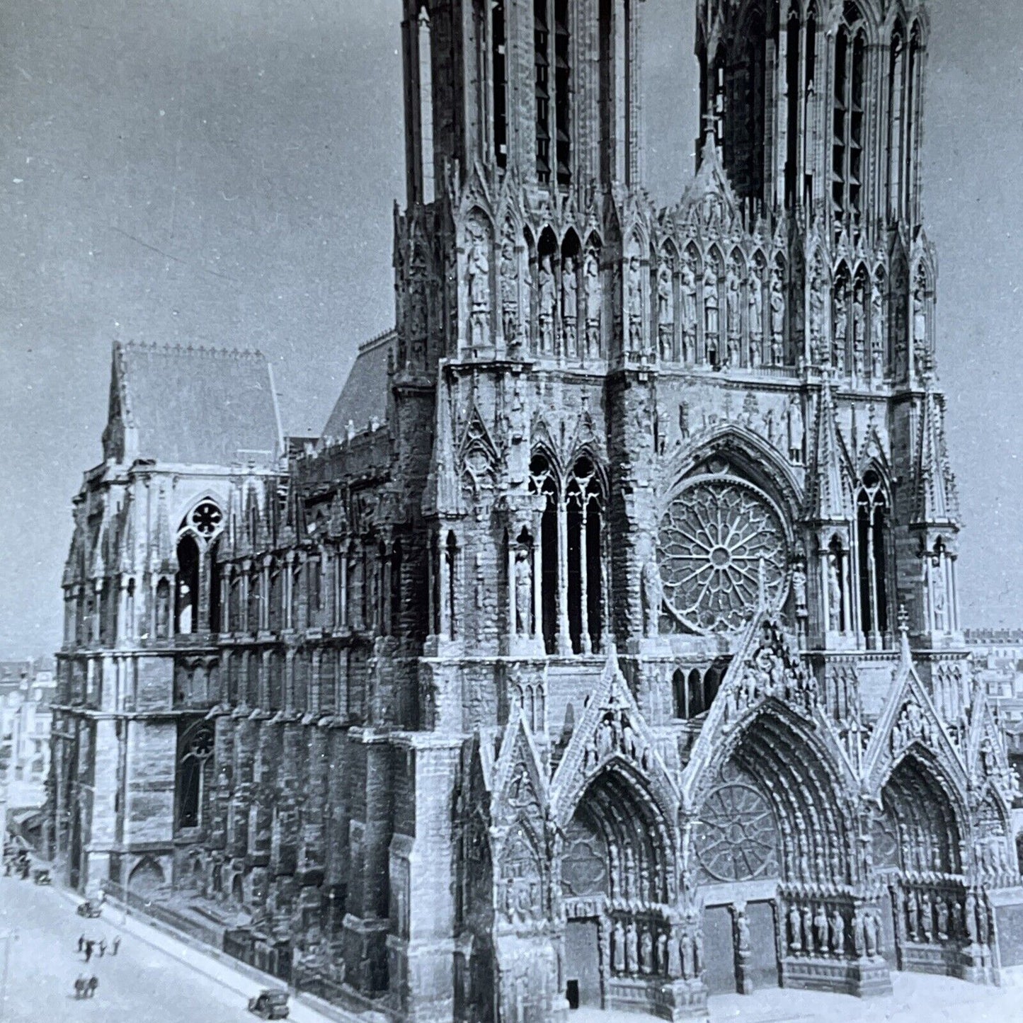 Antique 1920s Reims Church Cathedral France Stereoview Photo Card V2942