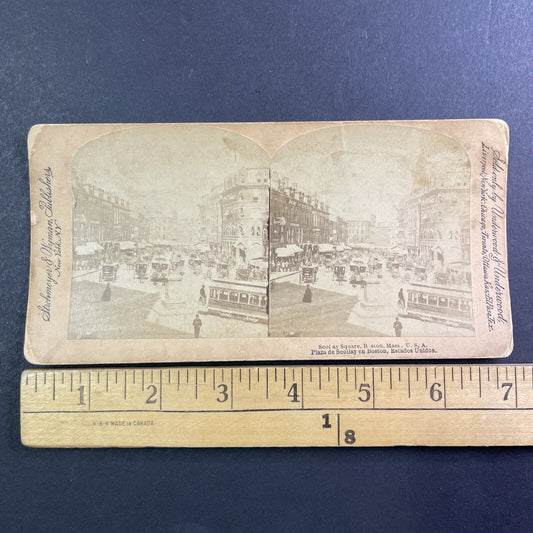 Government Center Boston Massachusetts Stereoview Antique c1890 Y430