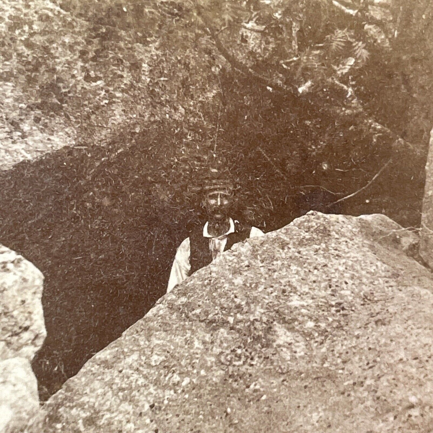 George H. Scripture Self-Portrait Mount Monadnock Stereoview c1860s Y1433