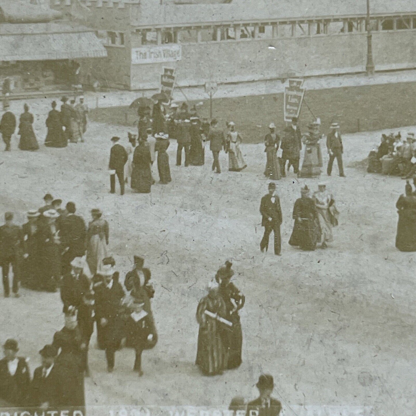 Antique 1893 Irish Village Chicago Illinois Stereoview Photo Card P1891