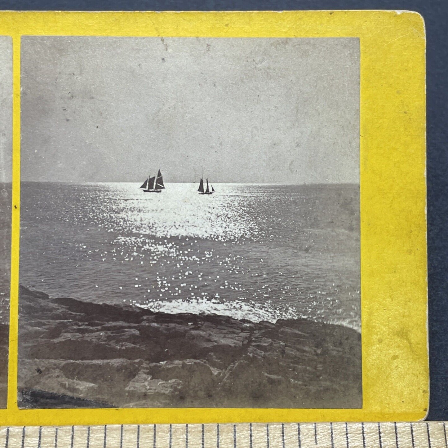 Antique 1870s Cape Ann Massachusetts Stereoview Photo Card V1721