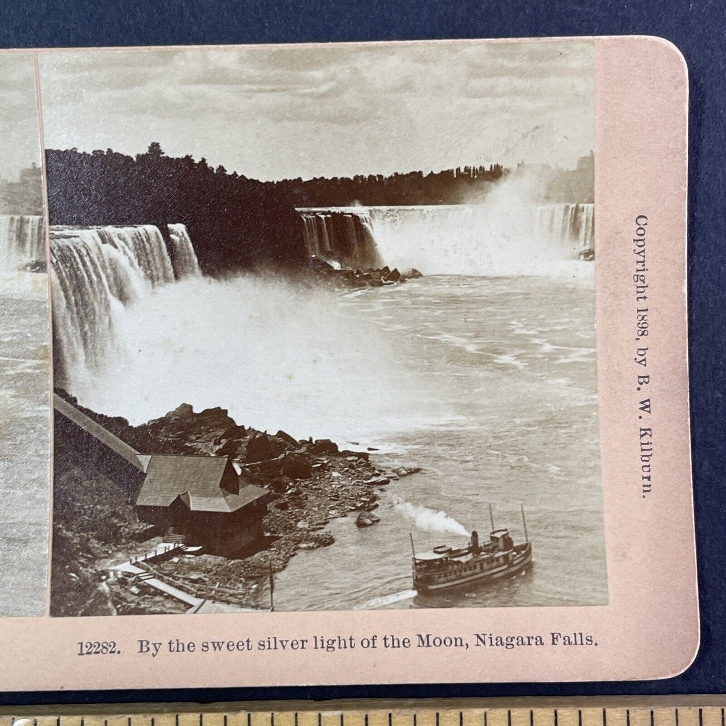 Maid of the Mist Leaving Ferry Dock Stereoview Niagara Falls c1898 Y1857