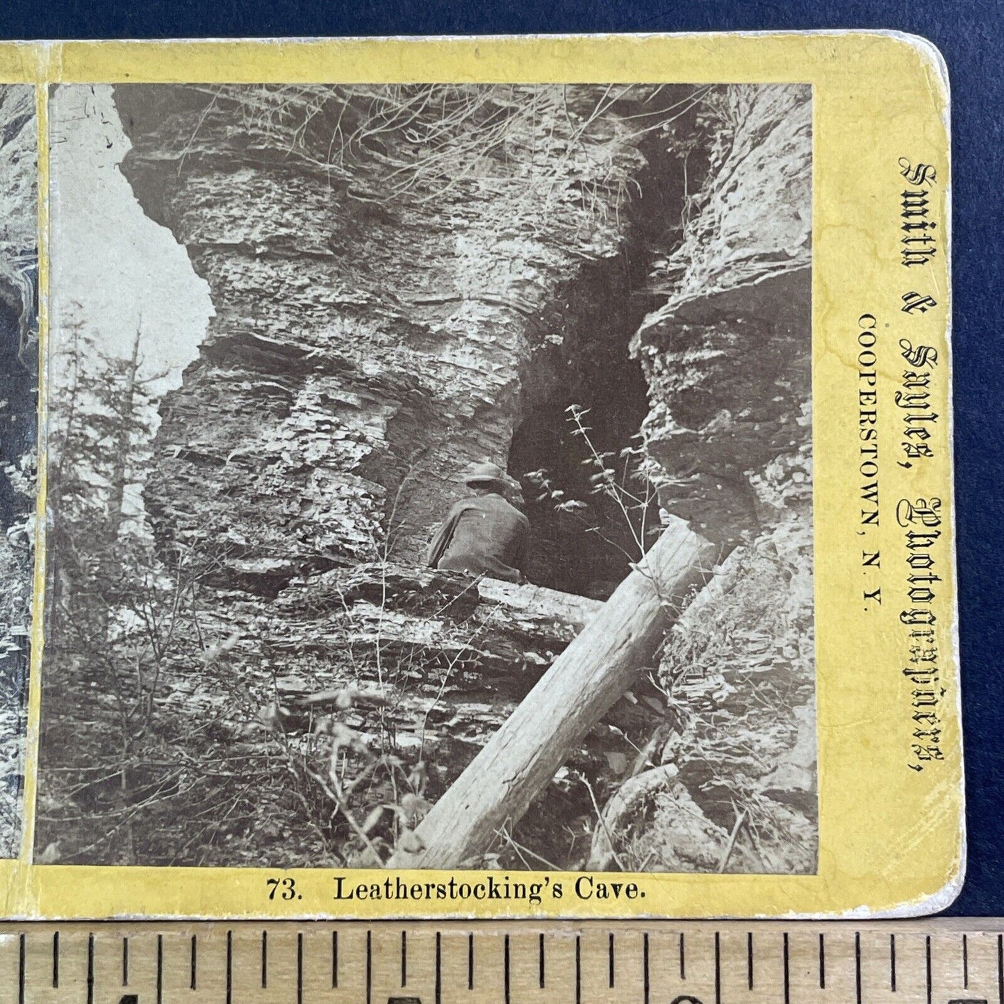 Otsego Lake Caverns Cooperstown New York Stereoview Antique c1872 X1614 CREASE