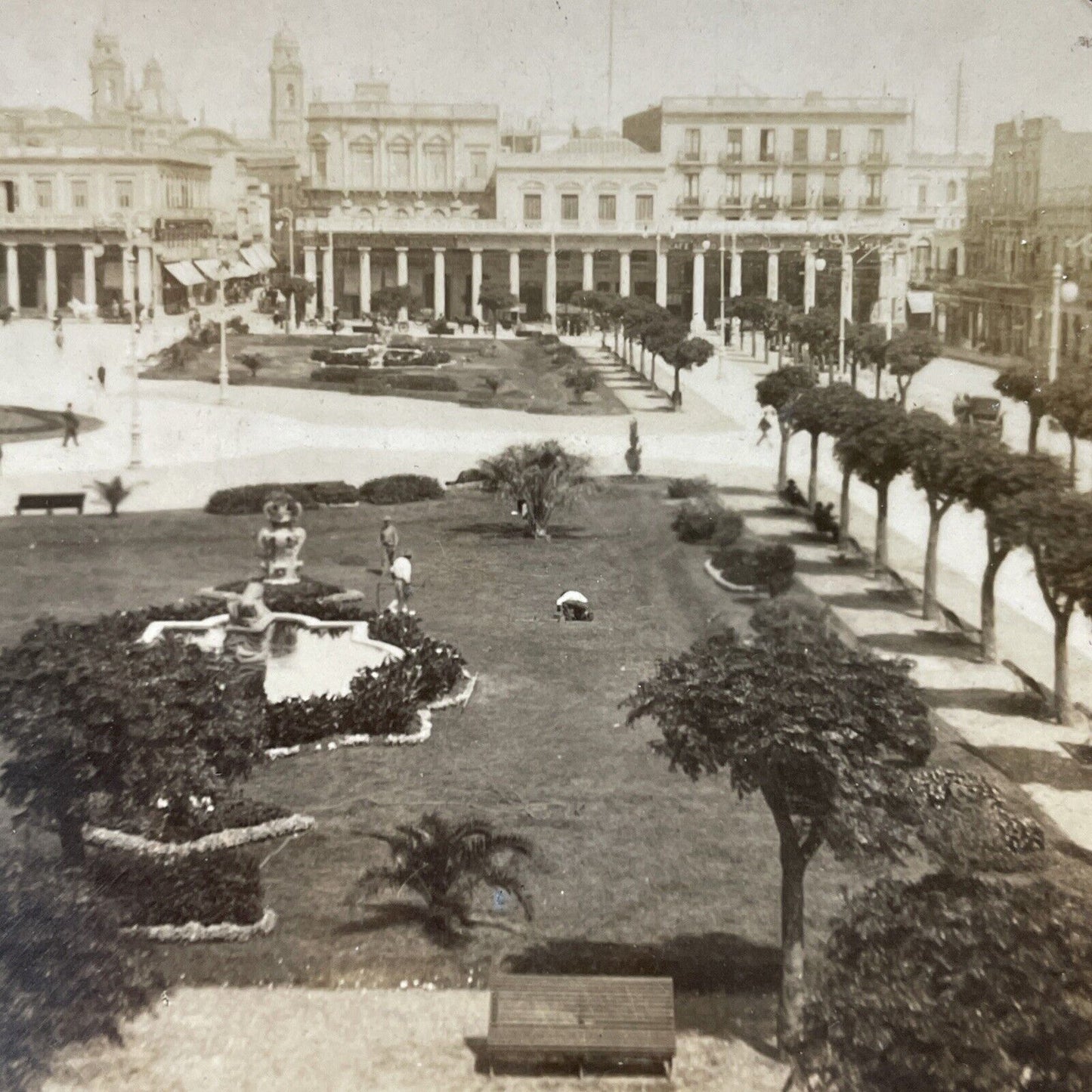 Antique 1910s Montevideo Uruguay City Center Stereoview Photo Card V3321