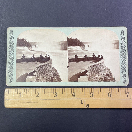 Natural Stone Wall Niagara Falls NY Stereoview Charles Bierstadt c1870s Y1834