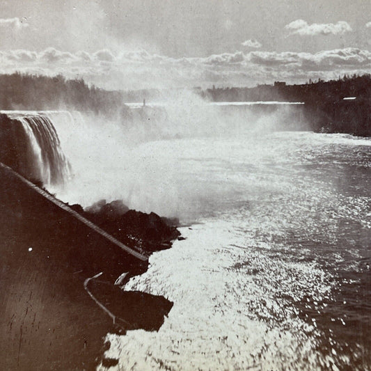 Antique 1870s Niagara Falls From The Rainbow Bridge Stereoview Photo Card P3103