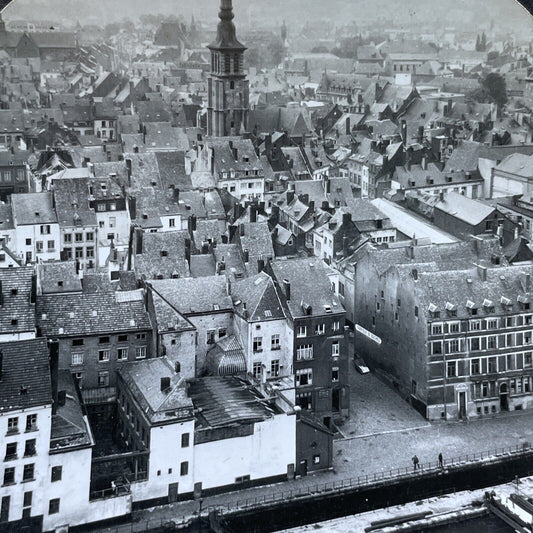 Antique 1920s City Of Namur Belgium Downtown Stereoview Photo Card V2938