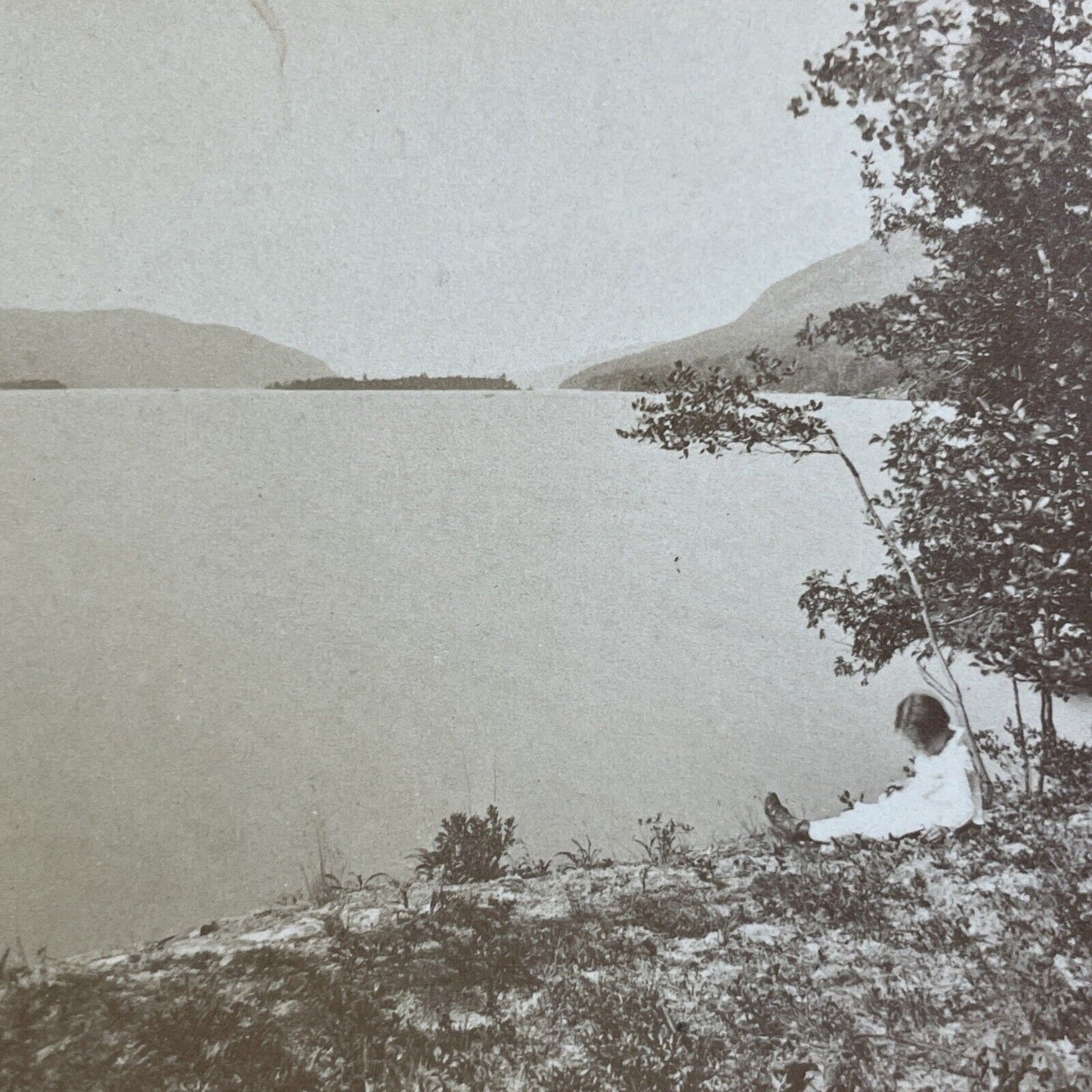 Antique 1860s Black Mountain Point Lake George NY Stereoview Photo Card V550