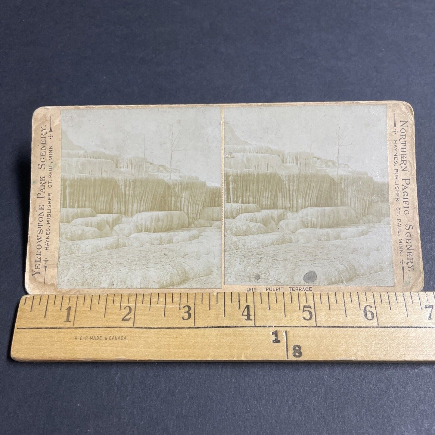 Antique 1880s Mammoth Hot Springs Yellowstone Stereoview Photo Card P4850