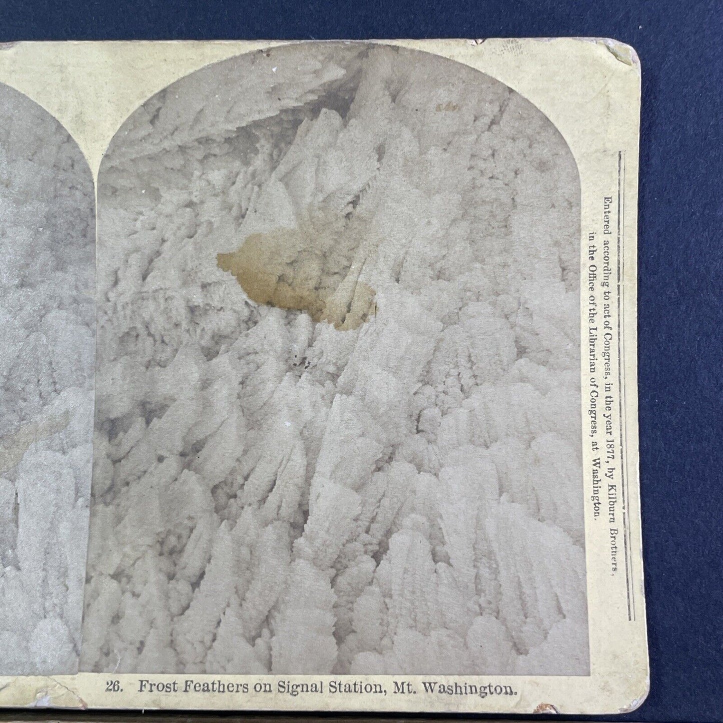 Frost Feathers Signal Station Mt Washington Stereoview New Hampshire c1877 Y2274