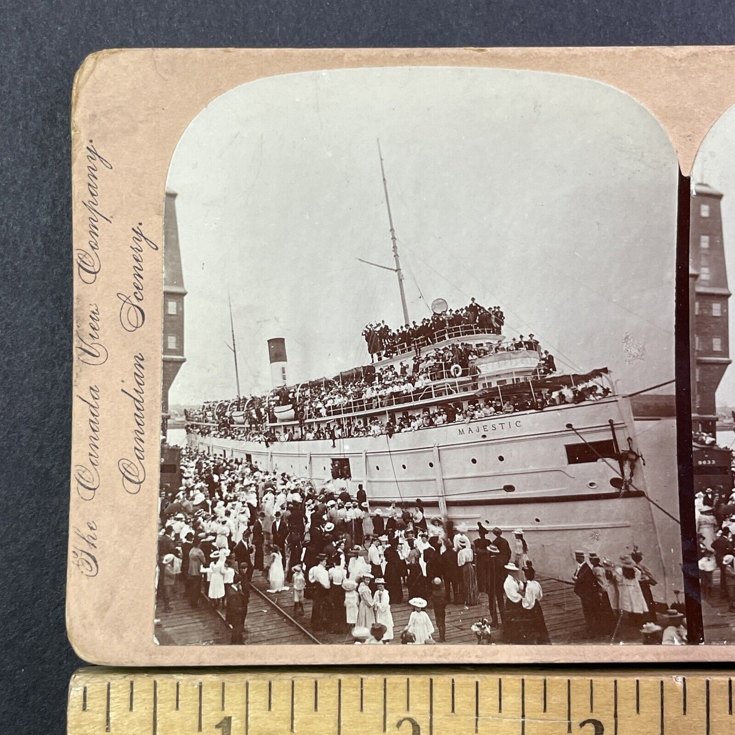 Steamer Majestic in Midland Ontario Canada Stereoview J.W. Bald c1899 Y478