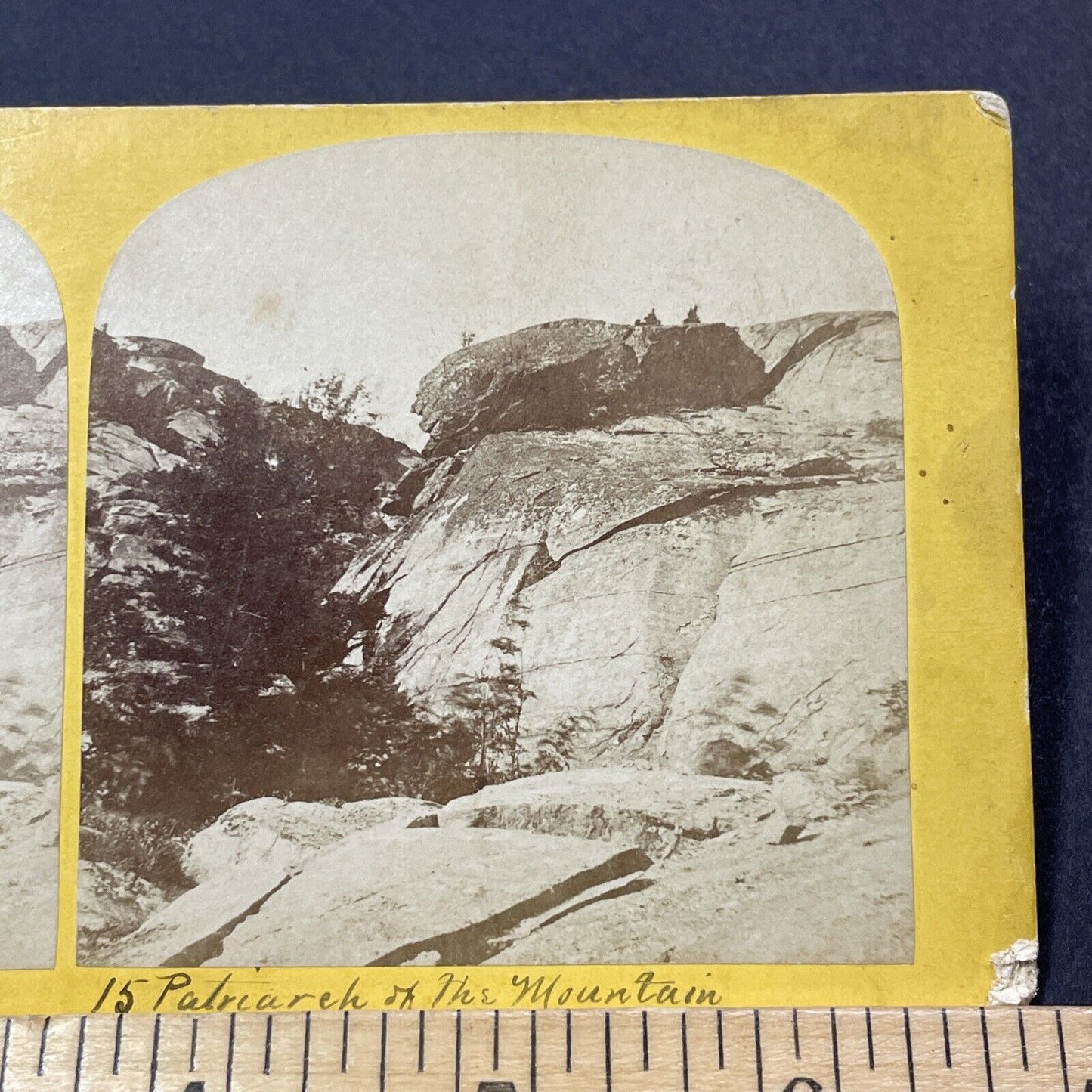 Antique 1870s Mount Monadnock Patriarch Summit Stereoview Photo Card V2106