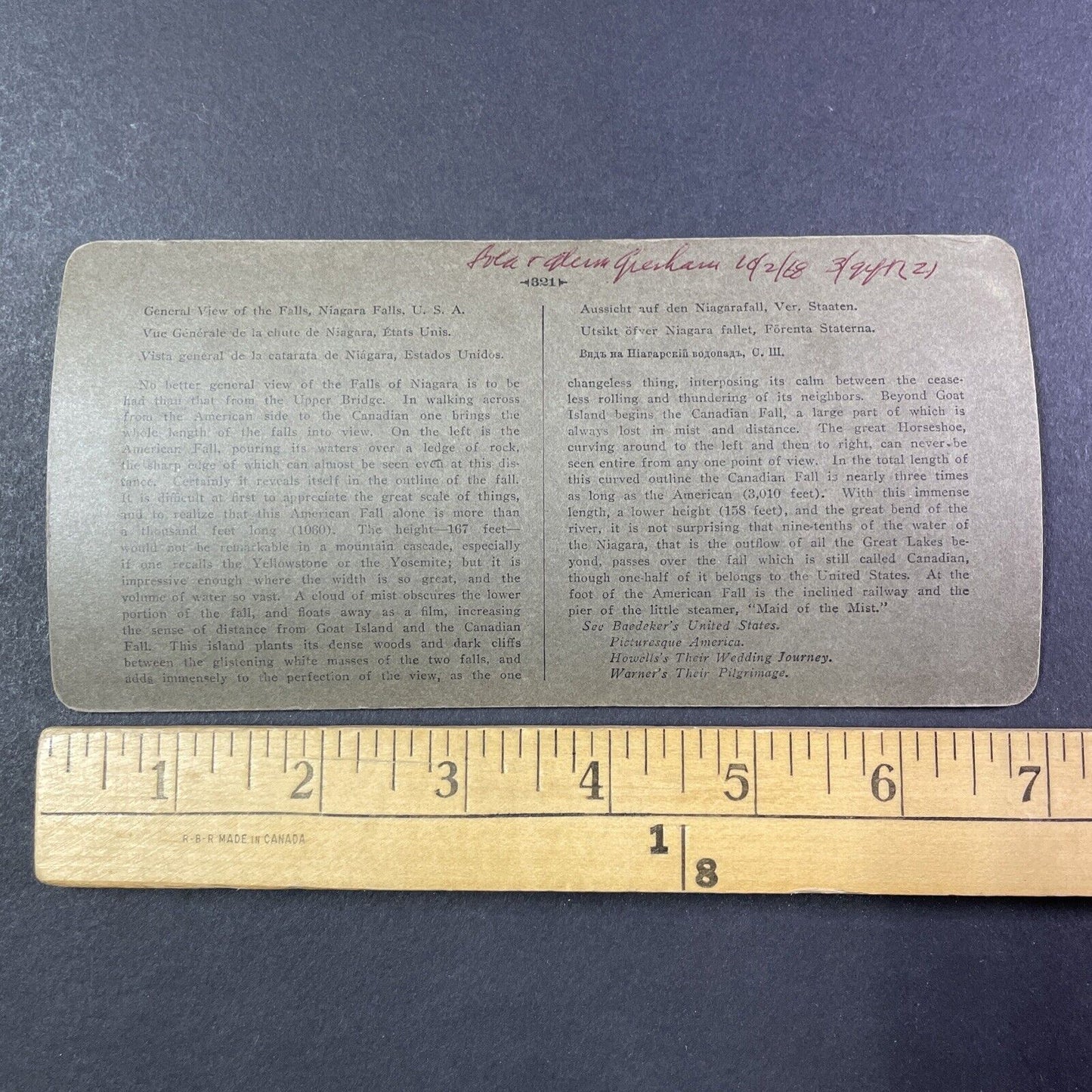 Steamboat Maid of the Mist Taking Passengers Stereoview Antique c1903 Y1788