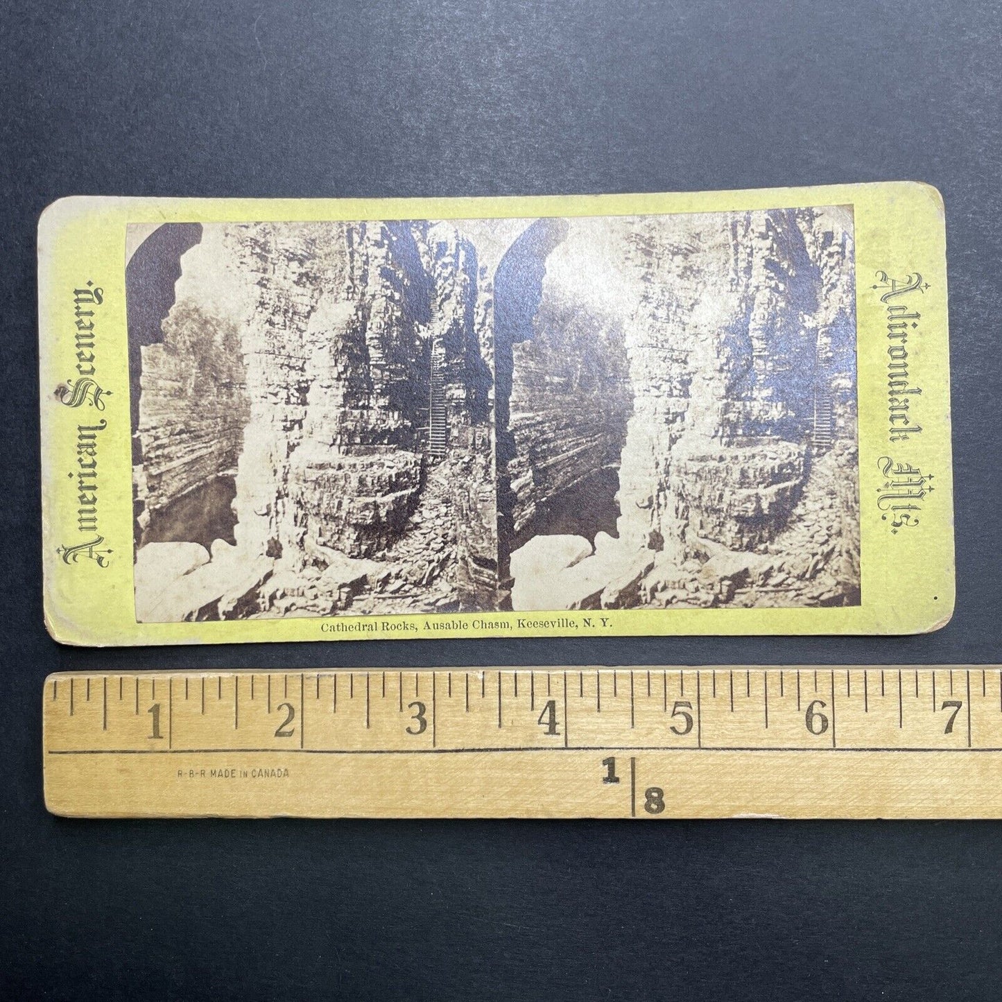 Antique 1870s Ausable Chasm Keeseville New York Stereoview Photo Card P1174