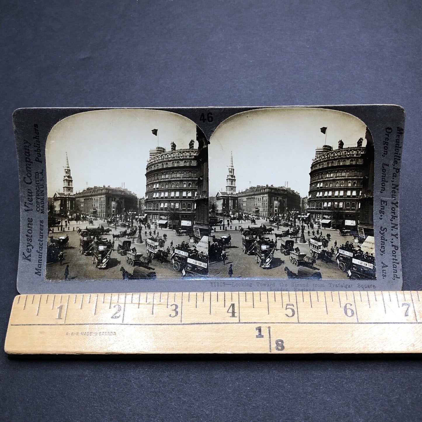 Antique 1904 Travelling Salesman & Carriages London Stereoview Photo Card P2044