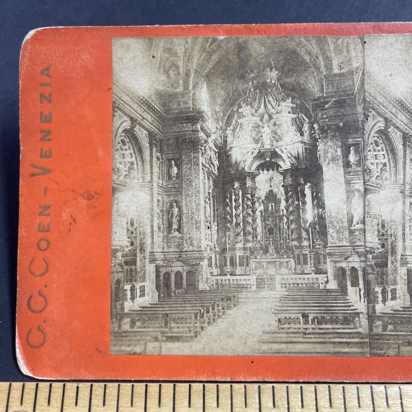 Antique 1860s Church Of The Scalzi Venice Italy Stereoview Photo Card P1980-04