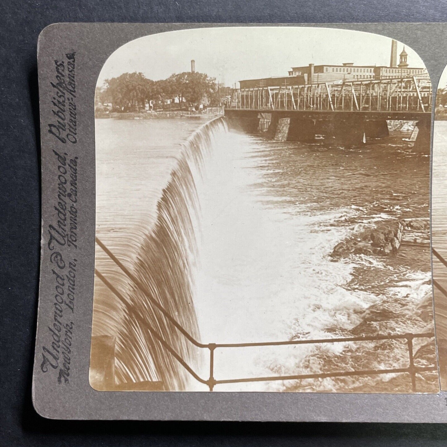 Antique 1905 Merrimac Falls Lawrence Massachusetts Stereoview Photo Card P1453