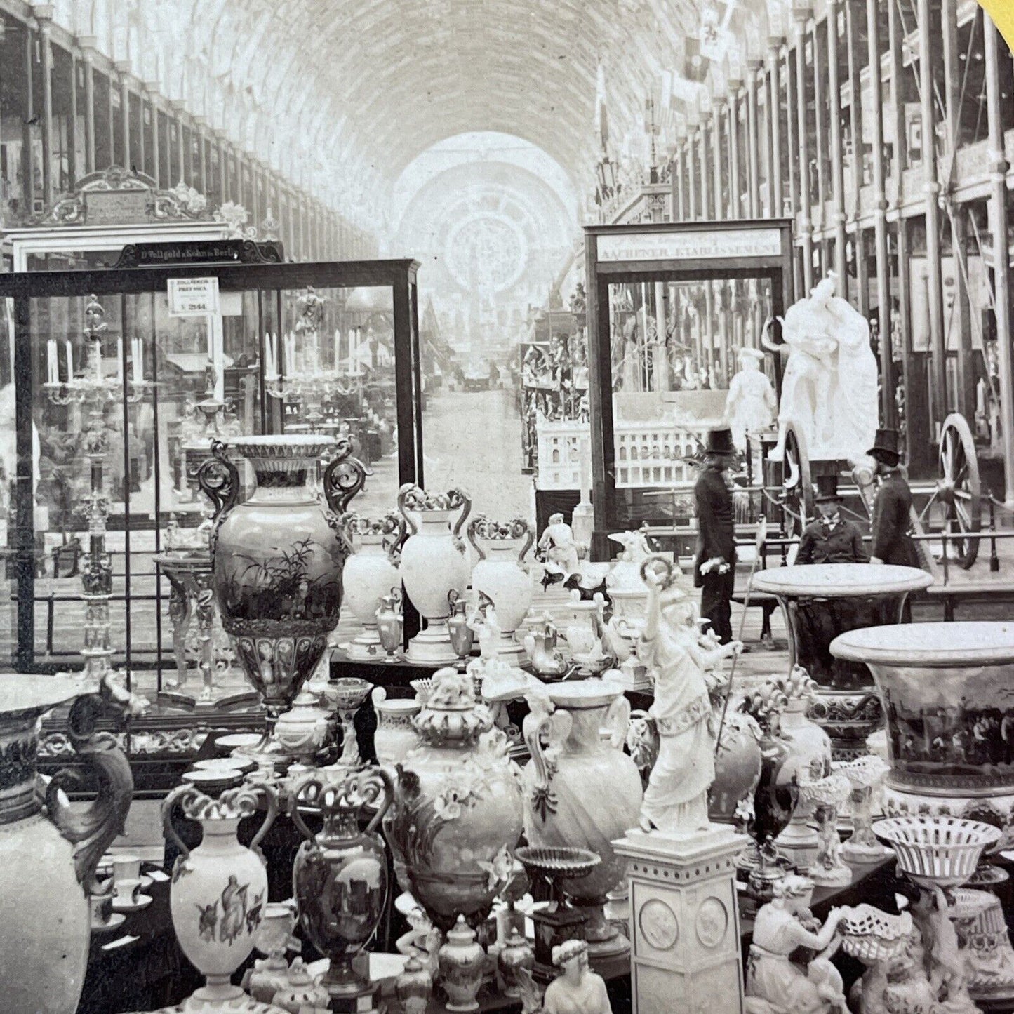 Porcelain Collection Display Stereoview London Exhibition Antique c1862 Y1403