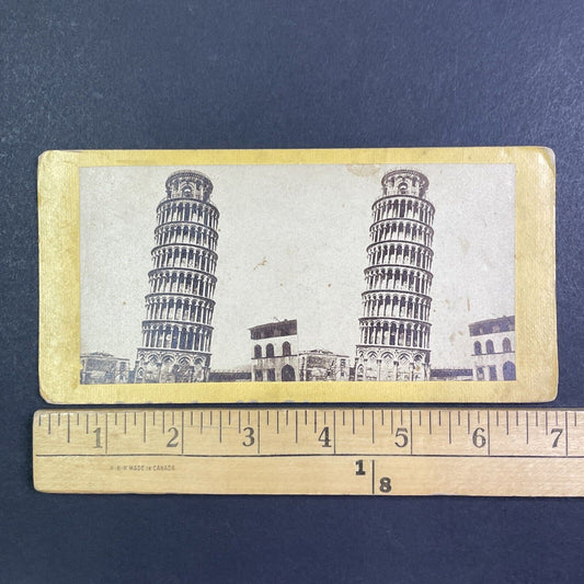 The Leaning Tower of Pisa Italy Stereoview Antique c1860s Y1004