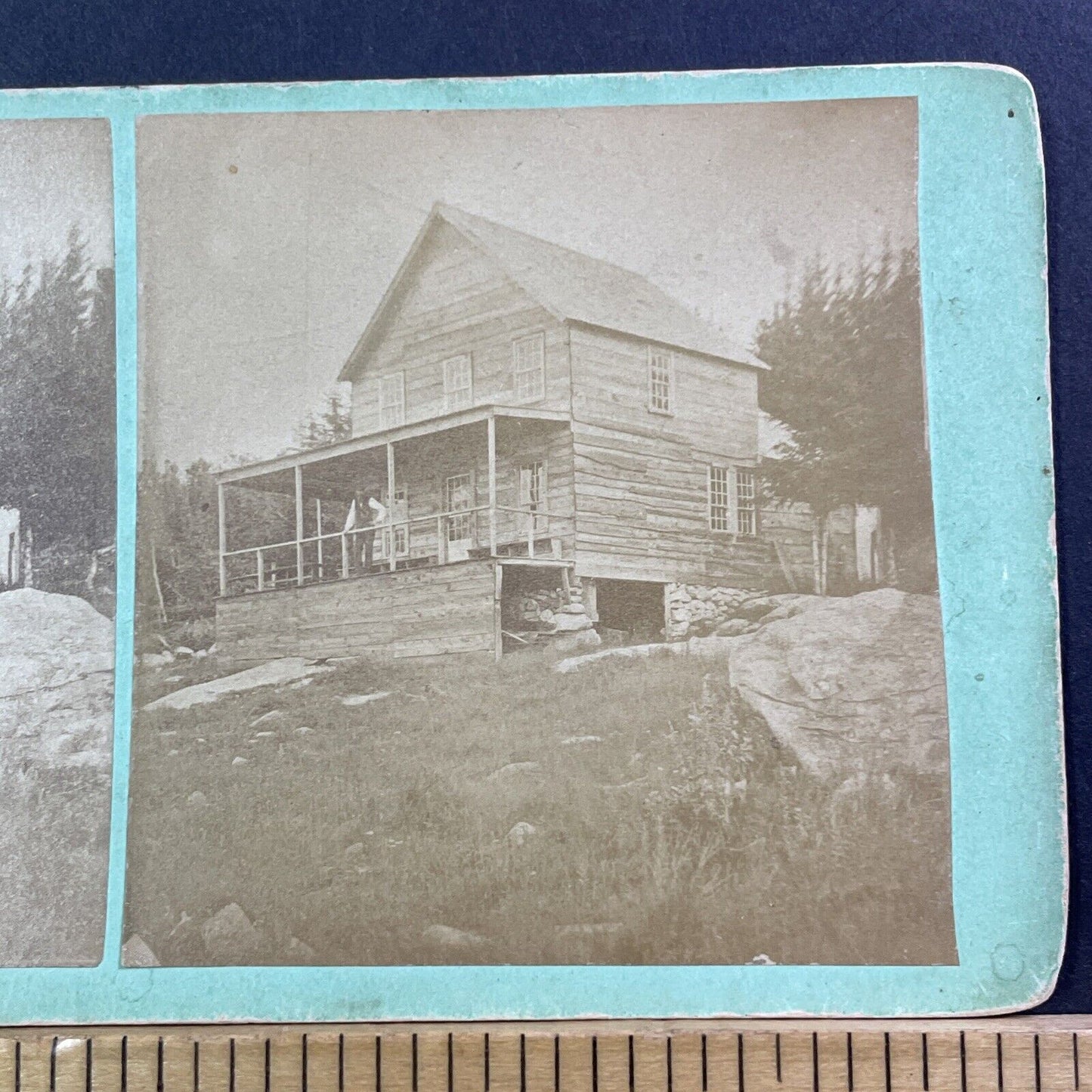 Hermit House Warner NH Mountains Stereoview MC Harriman Antique c1875 X1212